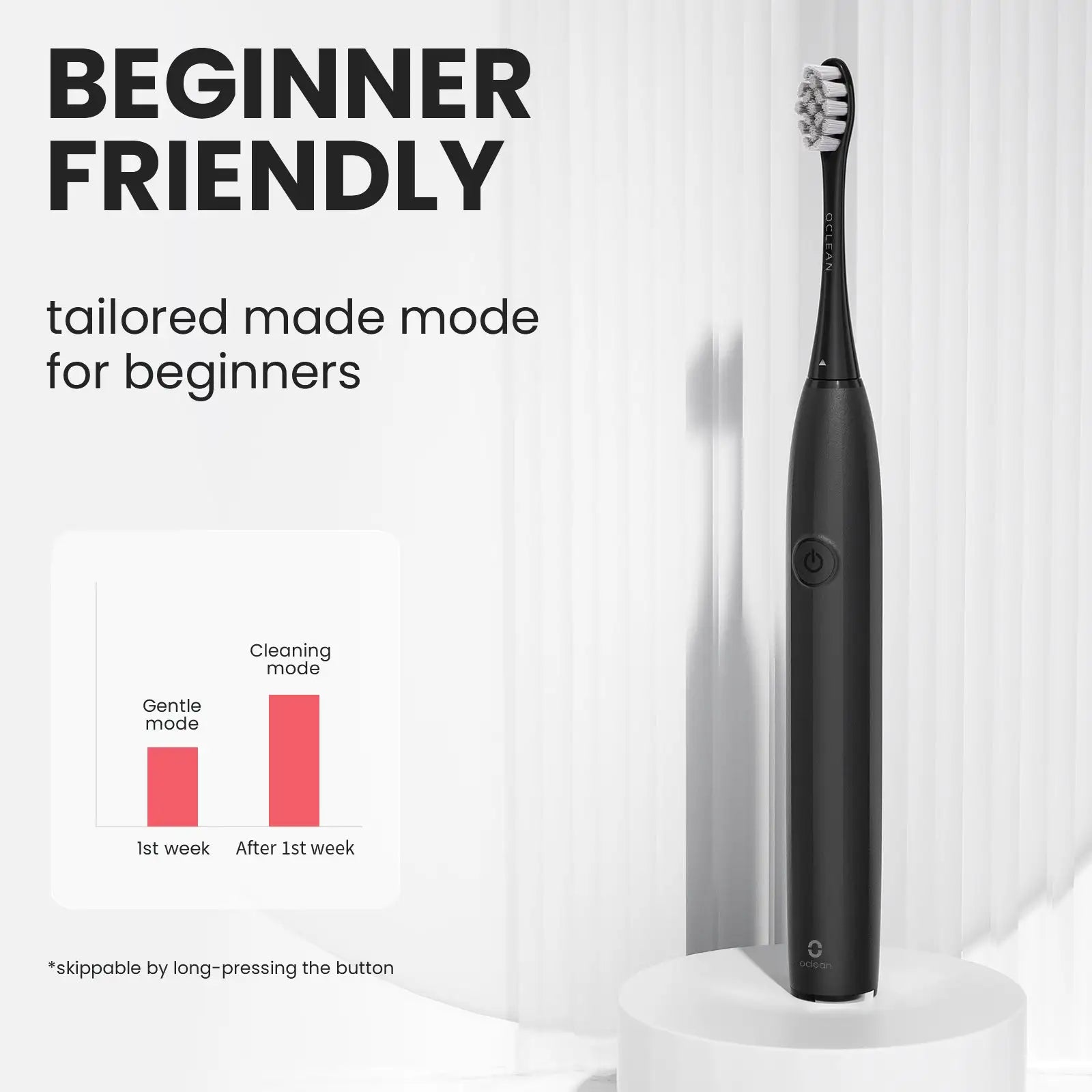 Oclean Endurance Eco Sonic Toothbrush - Black - Beginner Friendly
