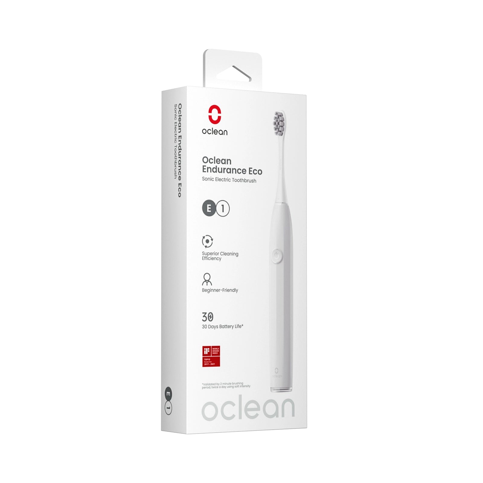 Oclean Endurance Eco Sonic Toothbrush Package - White